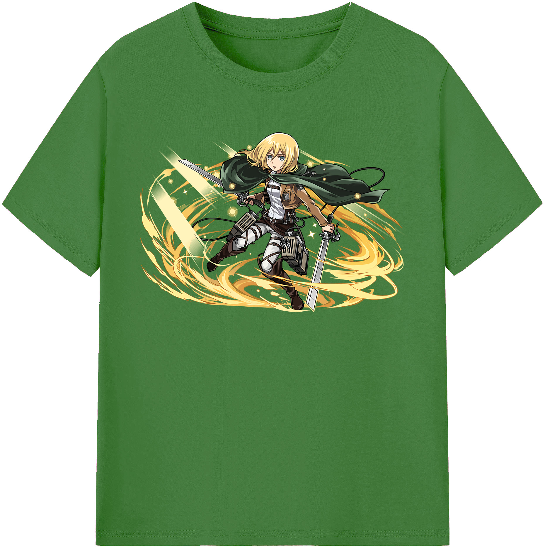 （画像用） 進撃の巨人 クリスタ·レンズ Attack on Titan Christa Lenz レディースカジュアルプリントTシャツ（綿100％）